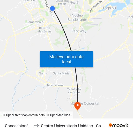 Concessionárias to Centro Universitario Unidesc - Campus I map