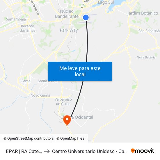 EPAR | RA Catering to Centro Universitario Unidesc - Campus I map
