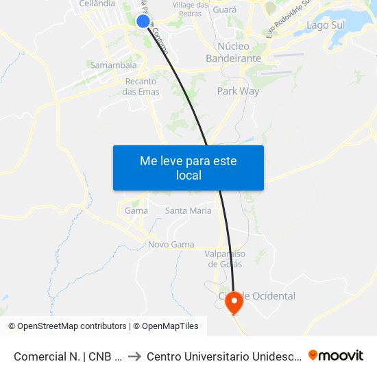 Comercial Norte | Cnb 3 (Inss) to Centro Universitario Unidesc - Campus I map