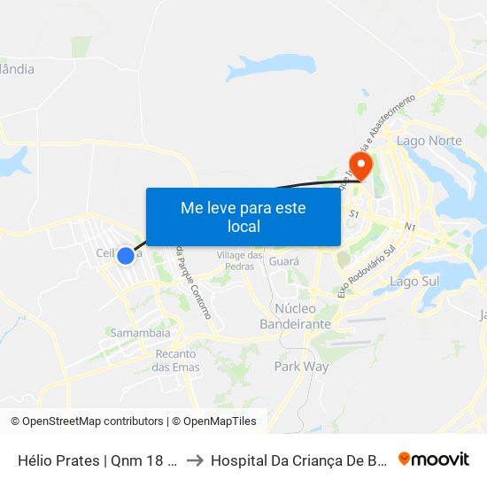 Hélio Prates | Qnm 18 (Hrc) to Hospital Da Criança De Brasília map
