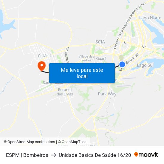 ESPM | Bombeiros to Unidade Basica De Saúde 16/20 map