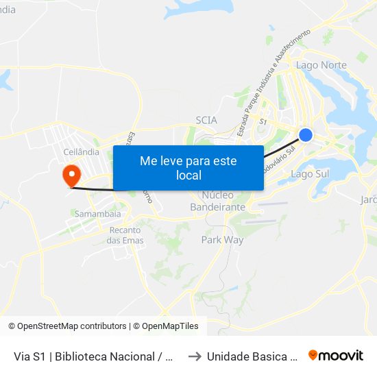 Via S1 | Biblioteca Nacional / Museu Nacional / SESI LAB to Unidade Basica De Saúde 16/20 map