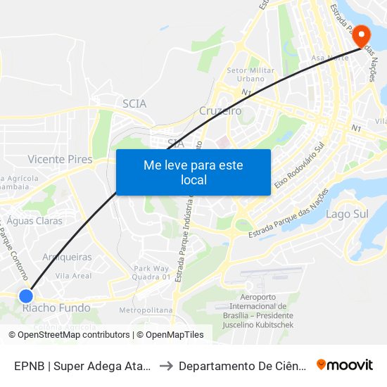 Epnb | Super Adega Atacadista / Gran Motel to Departamento De Ciência Da Computação map