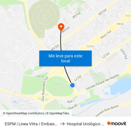Sps | Linea Vitta to Hospital Urológico De Brasília map