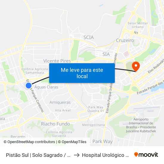 Pistão Sul | Solo Sagrado / CEUB / Petz to Hospital Urológico De Brasília map