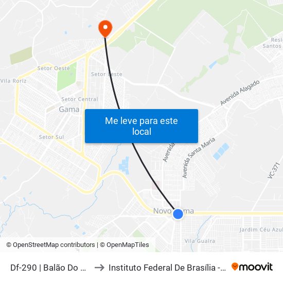 Df-290 | Balão Do Novo Gama to Instituto Federal De Brasília - Campus Gama map