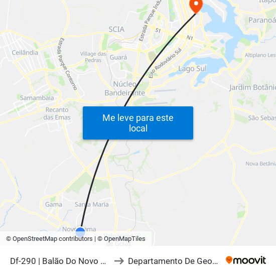 Df-290 | Balão Do Novo Gama to Departamento De Geografia map