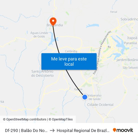 Df-290 | Balão Do Novo Gama to Hospital Regional De Brazlândia -Hrbz map