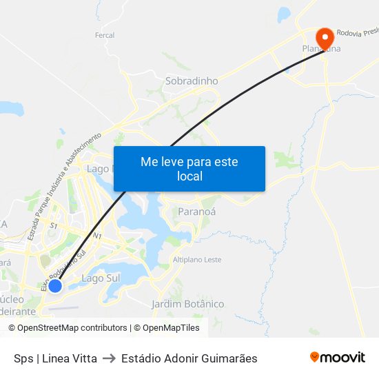 Sps | Linea Vitta to Estádio Adonir Guimarães map