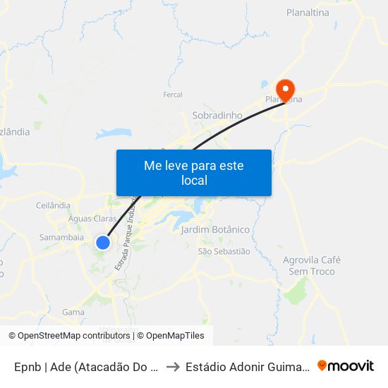 Epnb | Ade (Atacadão Do Mdf) to Estádio Adonir Guimarães map