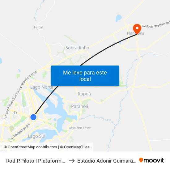 Rod.P.Piloto | Plataforma E to Estádio Adonir Guimarães map