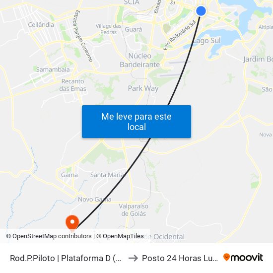 Rod.P.Piloto | Plataforma D (Box 16) to Posto 24 Horas Lunabel map
