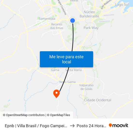 Epnb | Villa Brasil / Fogo Campeiro / Sim Sem Hora to Posto 24 Horas Lunabel map