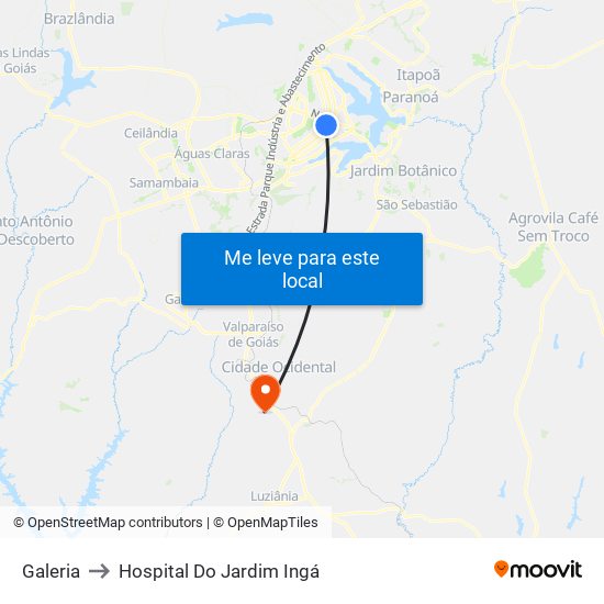Galeria to Hospital Do Jardim Ingá map