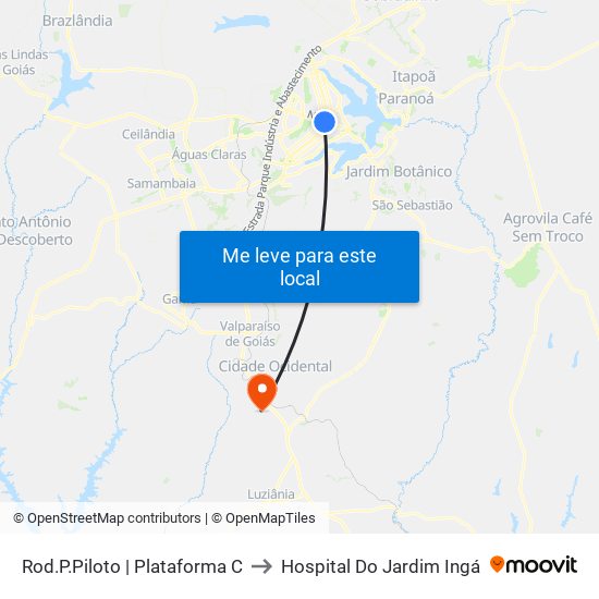 Rod.P.Piloto | Plataforma C to Hospital Do Jardim Ingá map
