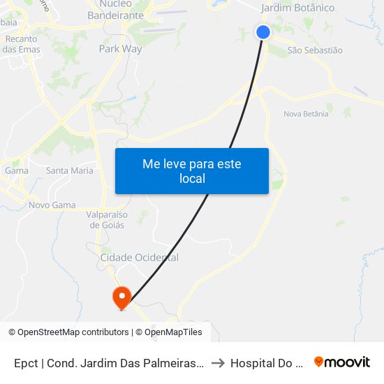 Epct | Cond. Jardim Das Palmeiras (Sentido São Sebastião) to Hospital Do Jardim Ingá map