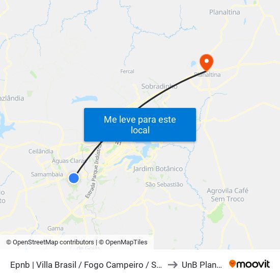 Epnb | Villa Brasil / Fogo Campeiro / Sim Sem Hora to UnB Planaltina map