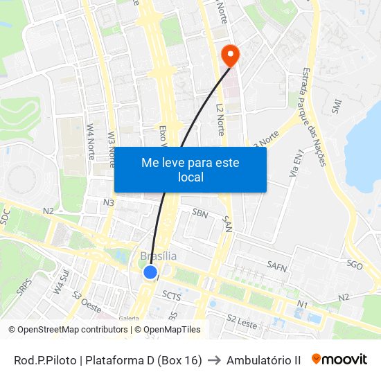 Rod.P.Piloto | Plataforma D (Box 16) to Ambulatório II map