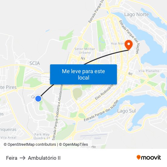Feira to Ambulatório II map