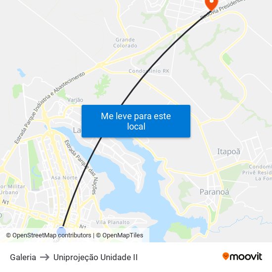 Galeria to Uniprojeção Unidade II map