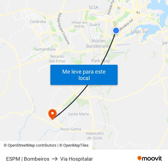 ESPM | Bombeiros to Via Hospitalar map