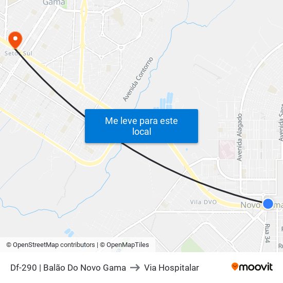 Df-290 | Balão Do Novo Gama to Via Hospitalar map