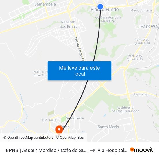 Epnb | Assaí / Mardisa / Café Do Sítio to Via Hospitalar map