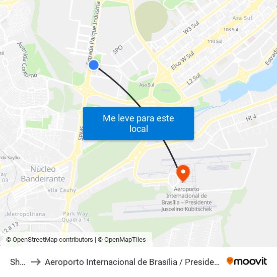 Shopping to Aeroporto Internacional de Brasília / Presidente Juscelino Kubitschek (BSB) (Aeroporto Internaciona map