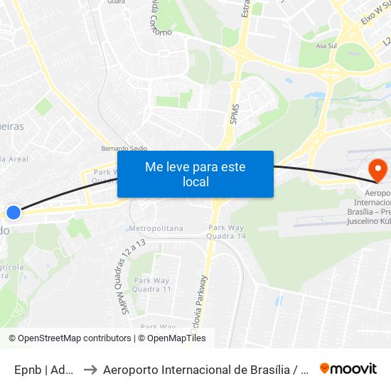 Epnb | Ade (Atacadão Do Mdf) to Aeroporto Internacional de Brasília / Presidente Juscelino Kubitschek (BSB) (Aeroporto Internaciona map