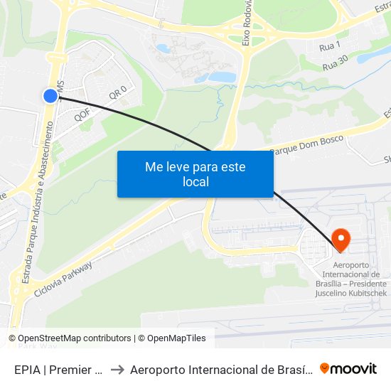 EPIA | Premier Nissan & Renault / Motel Park Way to Aeroporto Internacional de Brasília / Presidente Juscelino Kubitschek (BSB) (Aeroporto Internaciona map