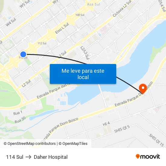 114 Sul to Daher Hospital map