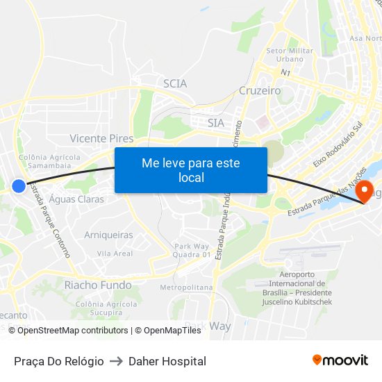 Praça Do Relógio to Daher Hospital map