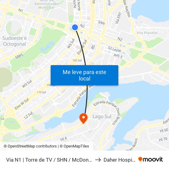 Via N1 | Torre De Tv / Shn / Mcdonald's to Daher Hospital map