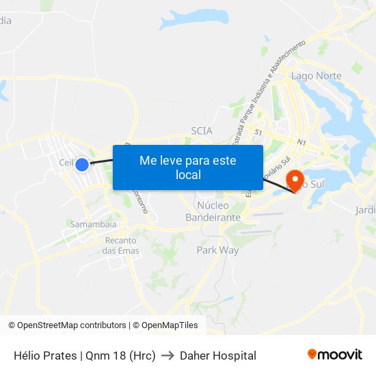 Hélio Prates | Qnm 18 (Hrc) to Daher Hospital map