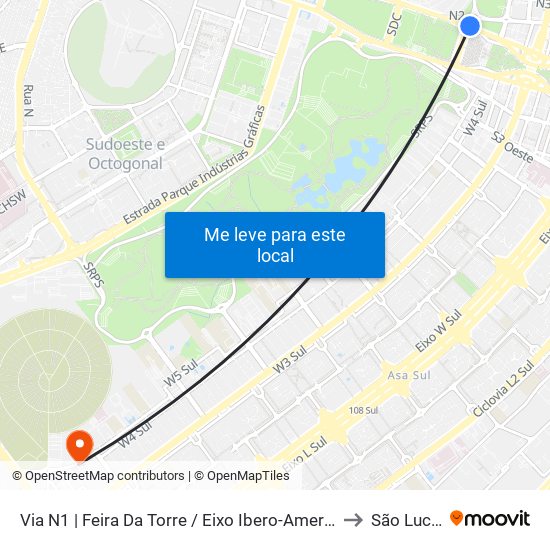 Via N1 | Feira Da Torre / Eixo Ibero-Americano to São Lucas map