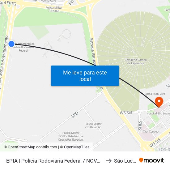 Epia Sul | Sede Prf / Novacap to São Lucas map