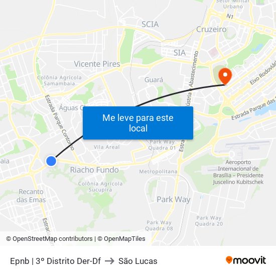 Epnb | 3º Distrito Der-Df to São Lucas map