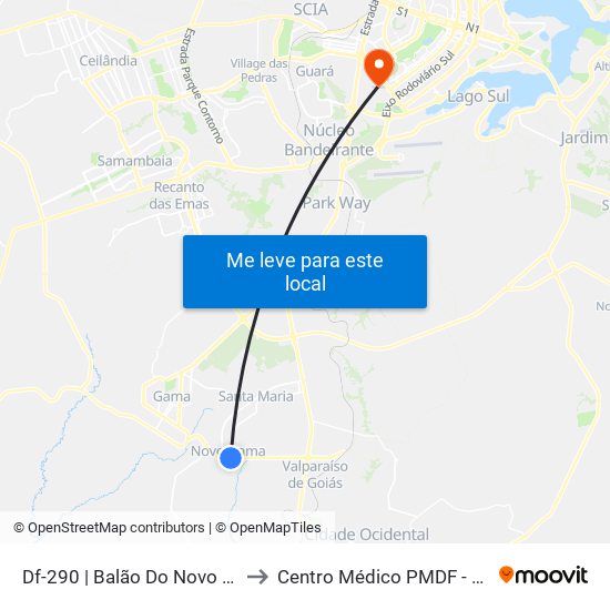 Df-290 | Balão Do Novo Gama to Centro Médico PMDF - CMED map