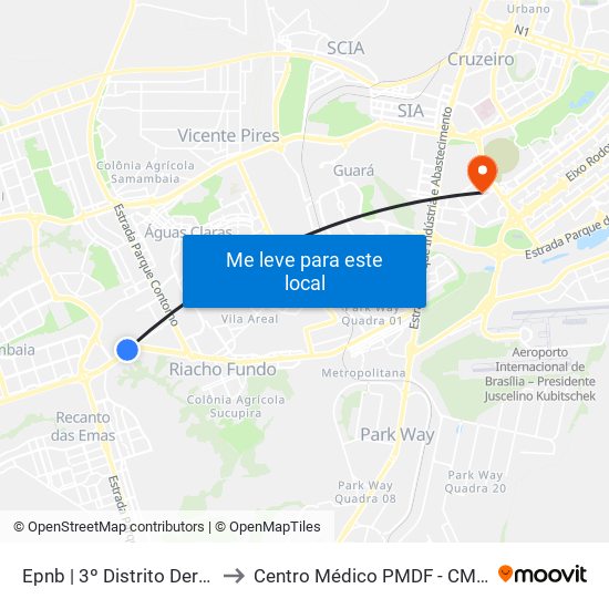 Epnb | 3º Distrito Der-Df to Centro Médico PMDF - CMED map