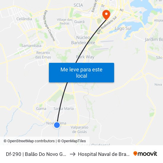 Df-290 | Balão Do Novo Gama to Hospital Naval de Brasília map