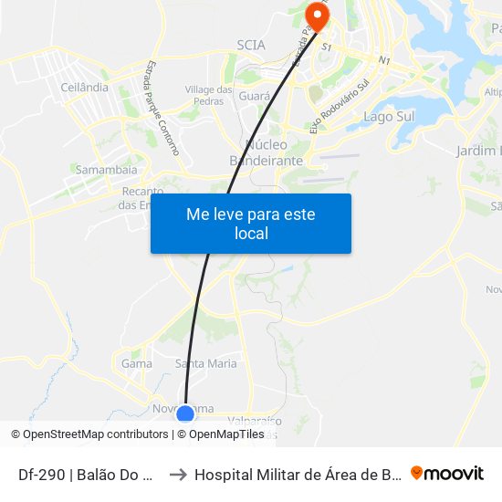 Df-290 | Balão Do Novo Gama to Hospital Militar de Área de Brasília (HMAB) map