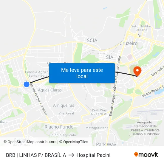 BRB | LINHAS P/ BRASÍLIA to Hospital Pacini map