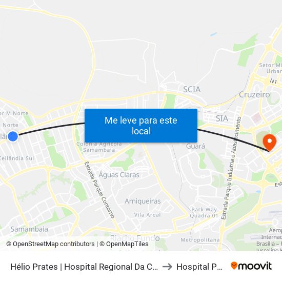 Hélio Prates | Hospital Regional Da Ceilândia to Hospital Pacini map