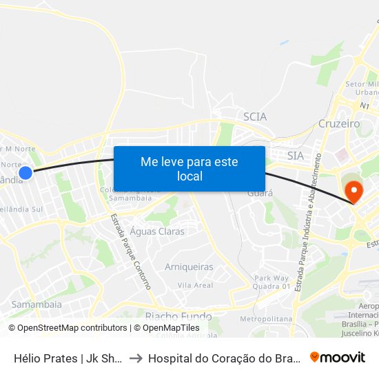 Hélio Prates | Jk Shopping to Hospital do Coração do Brasil (HCBr) map