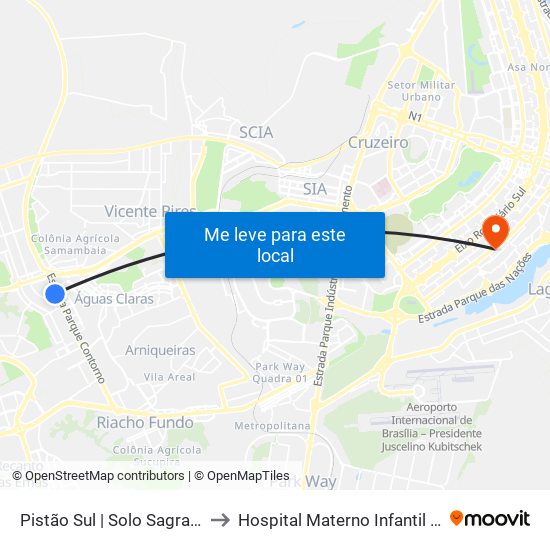 Pistão Sul | Solo Sagrado / CEUB / Petz to Hospital Materno Infantil de Brasília (HMIB) map