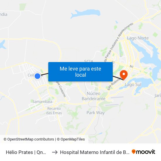 Hélio Prates | Qnm 18 (Hrc) to Hospital Materno Infantil de Brasília (HMIB) map