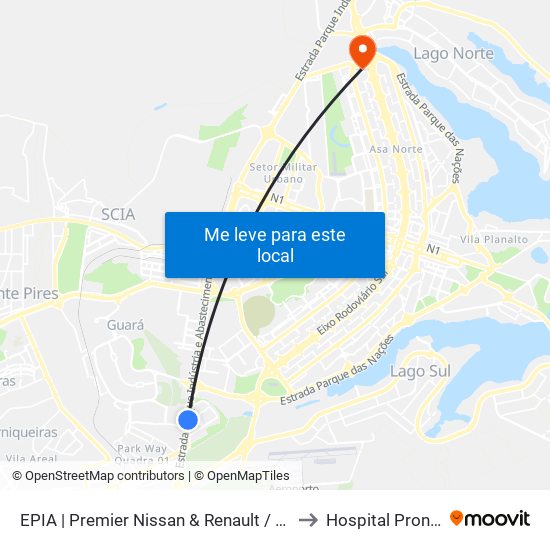 EPIA Sul | Premier Nissan & Renault / Motel Park Way to Hospital Prontonorte map