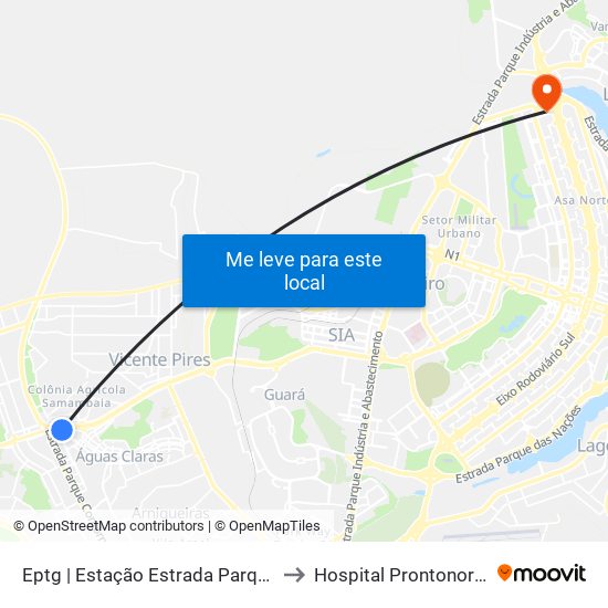 Eptg | Estação Estrada Parque to Hospital Prontonorte map