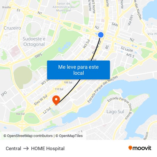 Central to HOME Hospital map