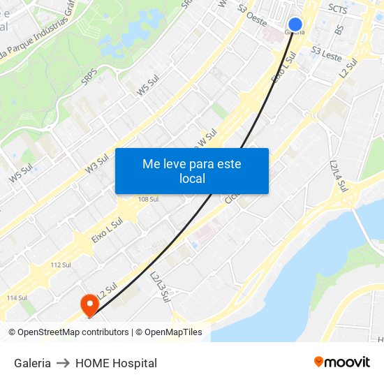 Galeria to HOME Hospital map